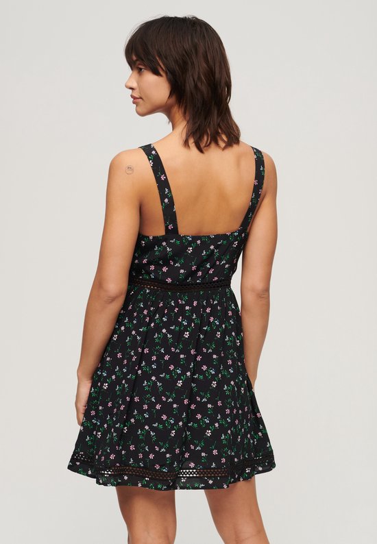 Superdry - Cami jurk met V-hals en kanten afwerking - Dames - Jurken