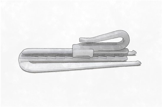 Home des Rideaux - Crochets pour rideaux - Crochets pour plis - Ajustable - Pli simple - Plastique - 2 pieds - 60 pièces - 6,5 cm de hauteur