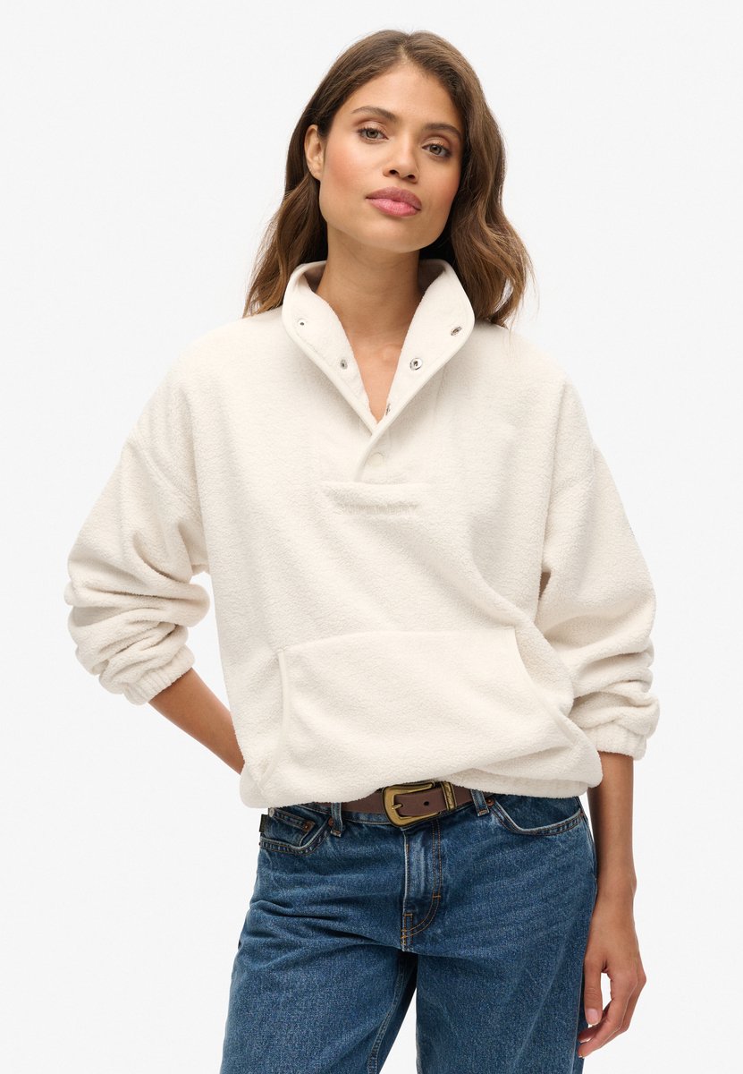 Superdry Sport Tech kraagloos sweatshirt van sherpastof Dames Truien Grijs