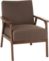 Duverger Pure Scandinavian - Fauteuil - stoffen zit -bruin - houten armleuningen - Afm: 44 cm - 44 cm - 88 cm