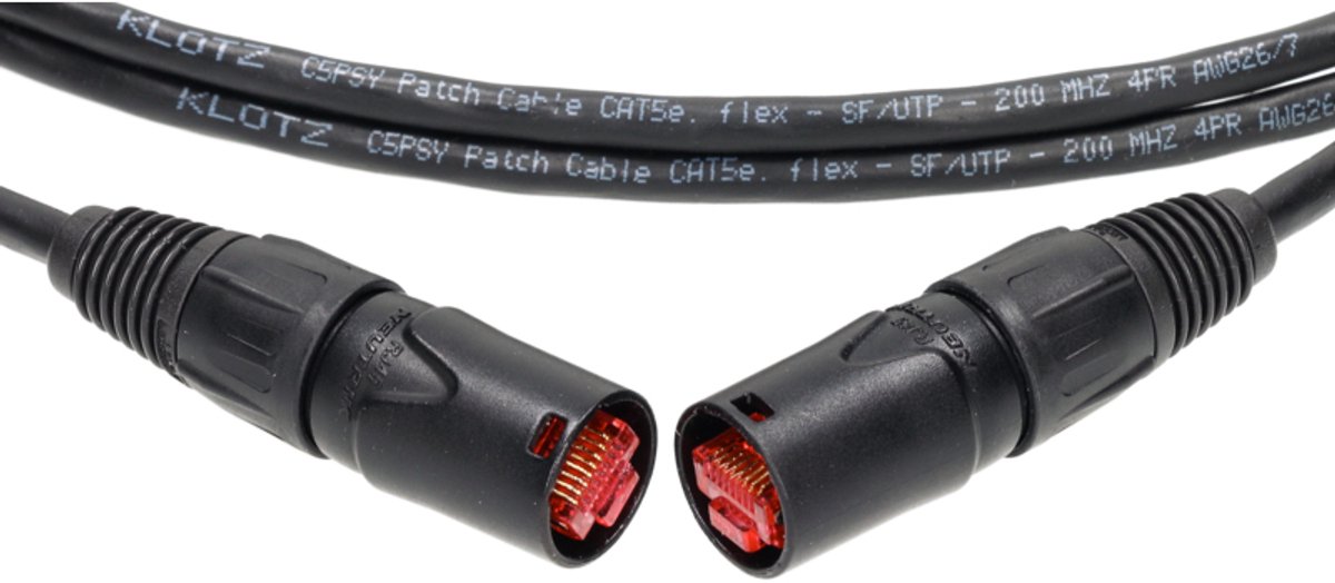 Klotz CP5EE1Y003 Flexibele netwerkkabel met etherCON connectors 3 meter