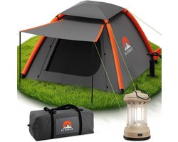 ELONEO Opblaasbare Camping Tent voor 1–3 Personen met Luifel, 210x210x140 cm