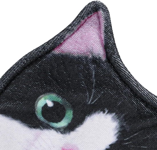 Handdroge handdoek, sneldrogende handdoek, absorberende kattenhanddoek, schattige dierenhanddoek, handdoeken voor keuken en badkamer (zwart en wit kat