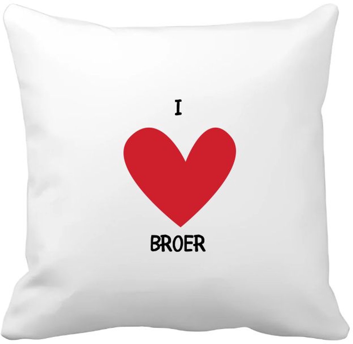 Akyol ik hou van mijn broer Kussen hoes - Broer - broers - cadeau voor je broer - familie - hartje - love - 40 bij 40 cm Multicolor
