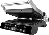 Bol.com AoraKitchen Contactgrill - 180º Uitklapbaar - Grill Apparaat met Uitneembare Platen - 7 Standen - Tosti en Panini Ijzer ... aanbieding