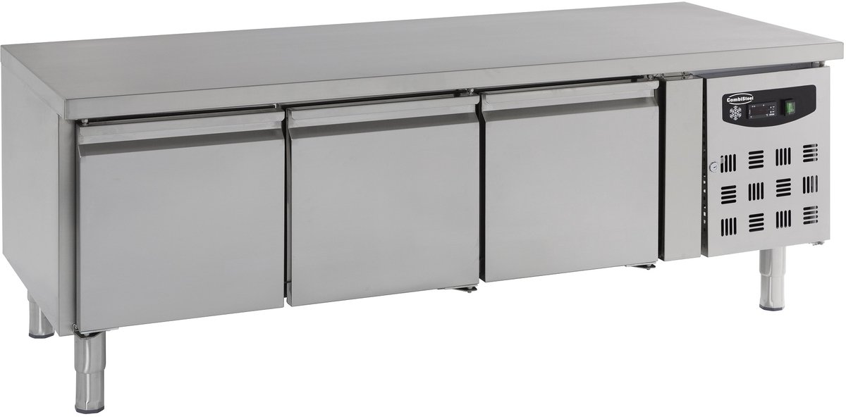 Combisteel Koelwerkbank - Laag Model - 300L - 3 Deuren 1/1 GN - +2°C/+8°C - Geforceerd - 0.34kW - 1795x700x650mm Grijs