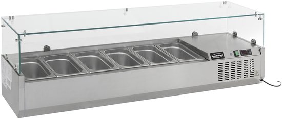 Combisteel Opzetkoelvitrine - 5x 1/4 GN - 1200x335x435mm