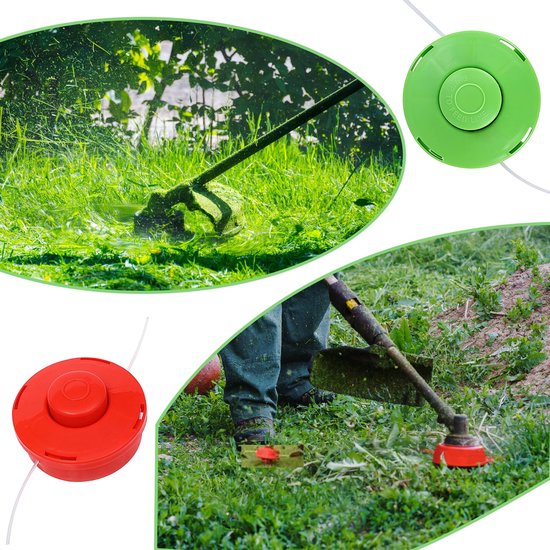Geschikt voor Universele bosmaaierkop, dubbele draadspoel, grastrimmerkop, aluminium draadkantenkop, tuintrimmerkop, bosmaaieraccessoirekop (rood) van Merkloos	 — afbeelding 3