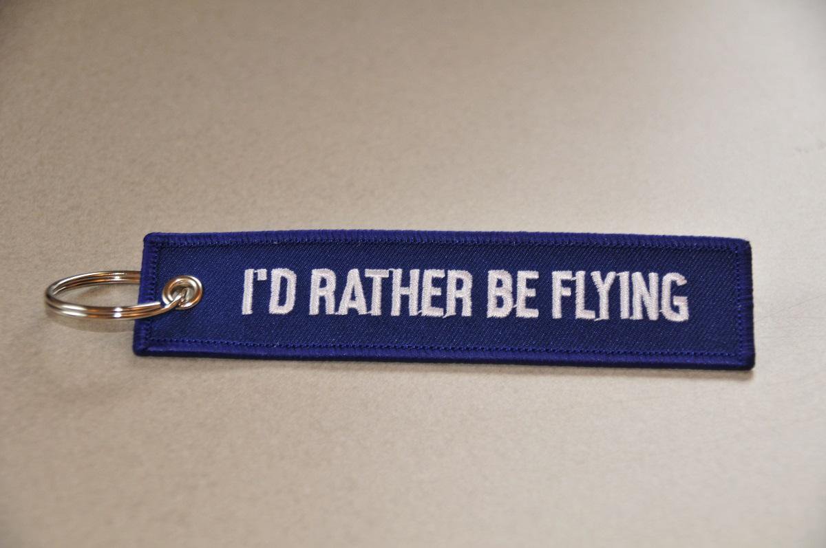 I'D RATHER BE FLYING baggage tag & sleutelhanger keyring