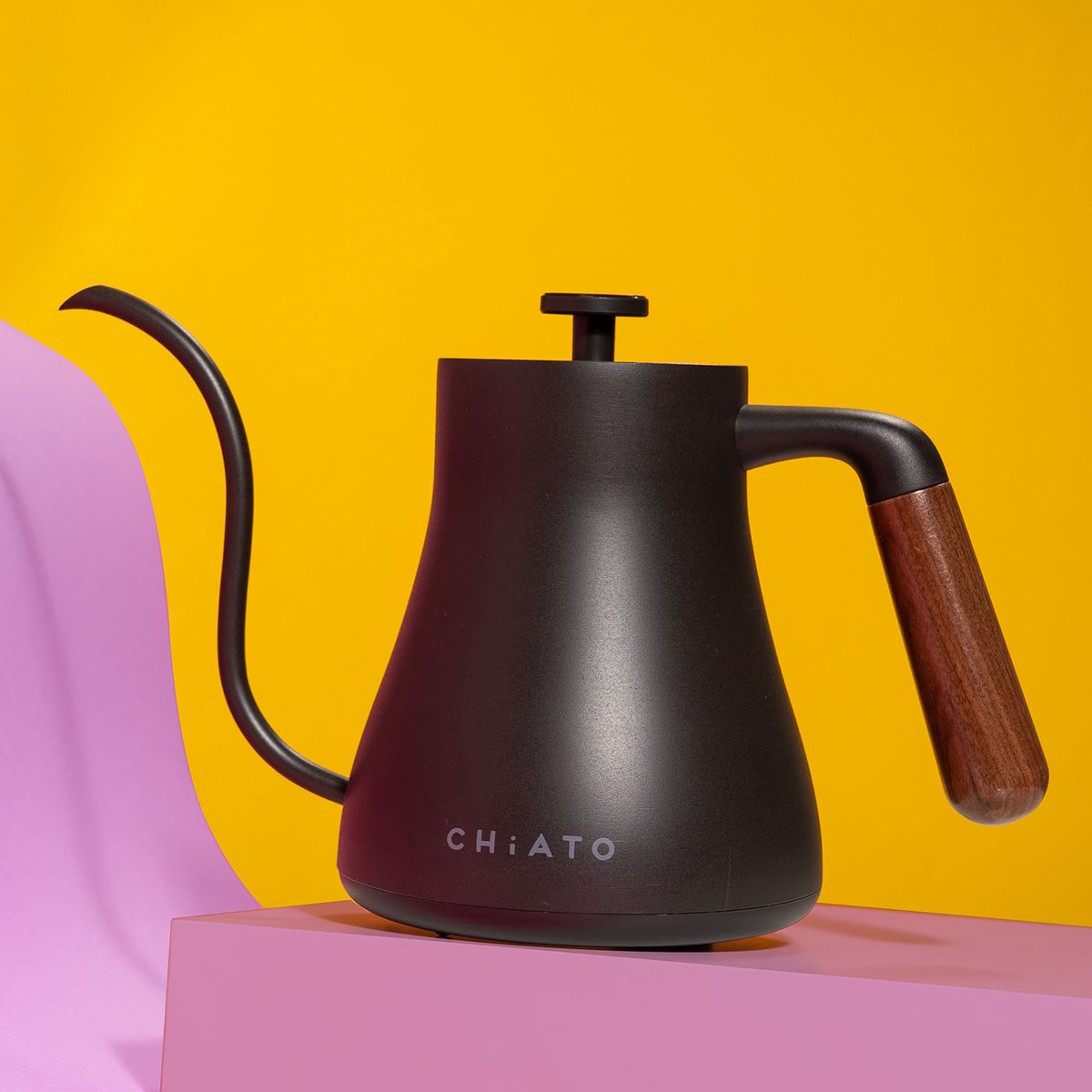 Elektrische waterkoker CHiATO flowPLAY Gooseneck, 0.6 l – Zwart