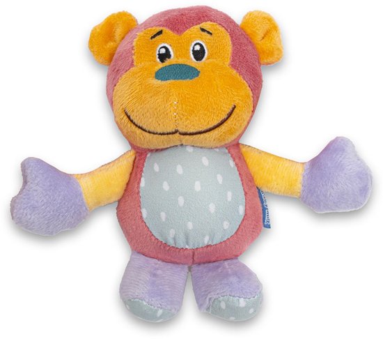 Baby Mix - Knuffeldoek - Pluche multicolor rammelaar met clips - speelgoed - educatief - kinderwagen - motoriek - vormen van Merkloos — afbeelding 2