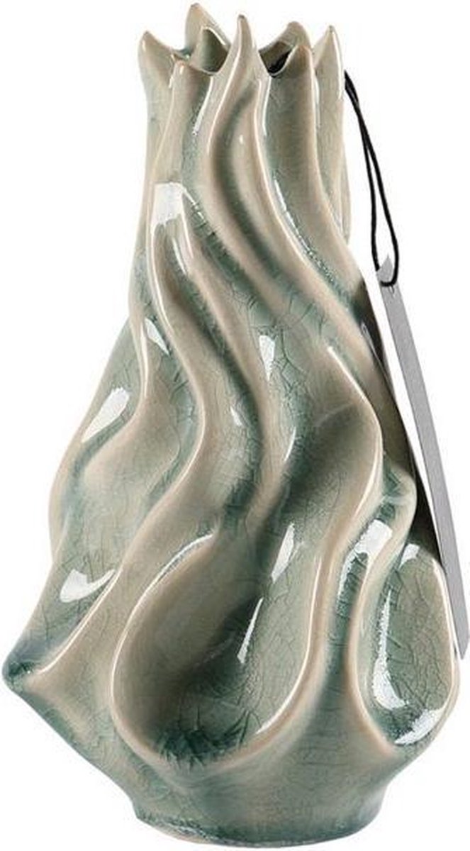 Villa Pottery Blauwe Vaas Tortile 10x18
