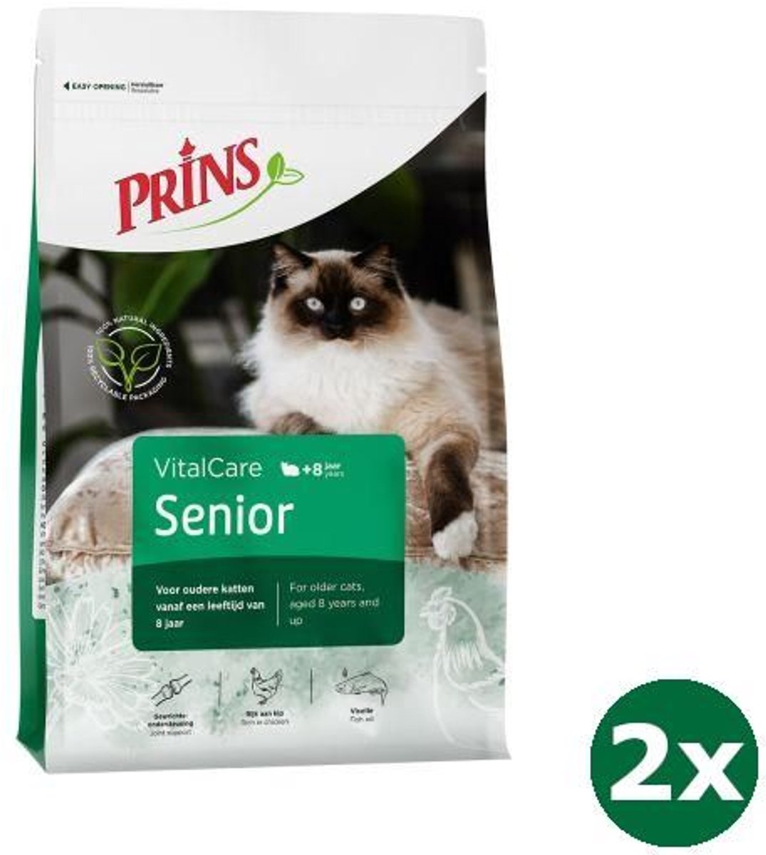 Prins Prins cat vital care senior kattenvoer 2x 4 kg