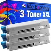 PlatinumSerie® 3 x toner XXL black alternatief voor Oki C5900