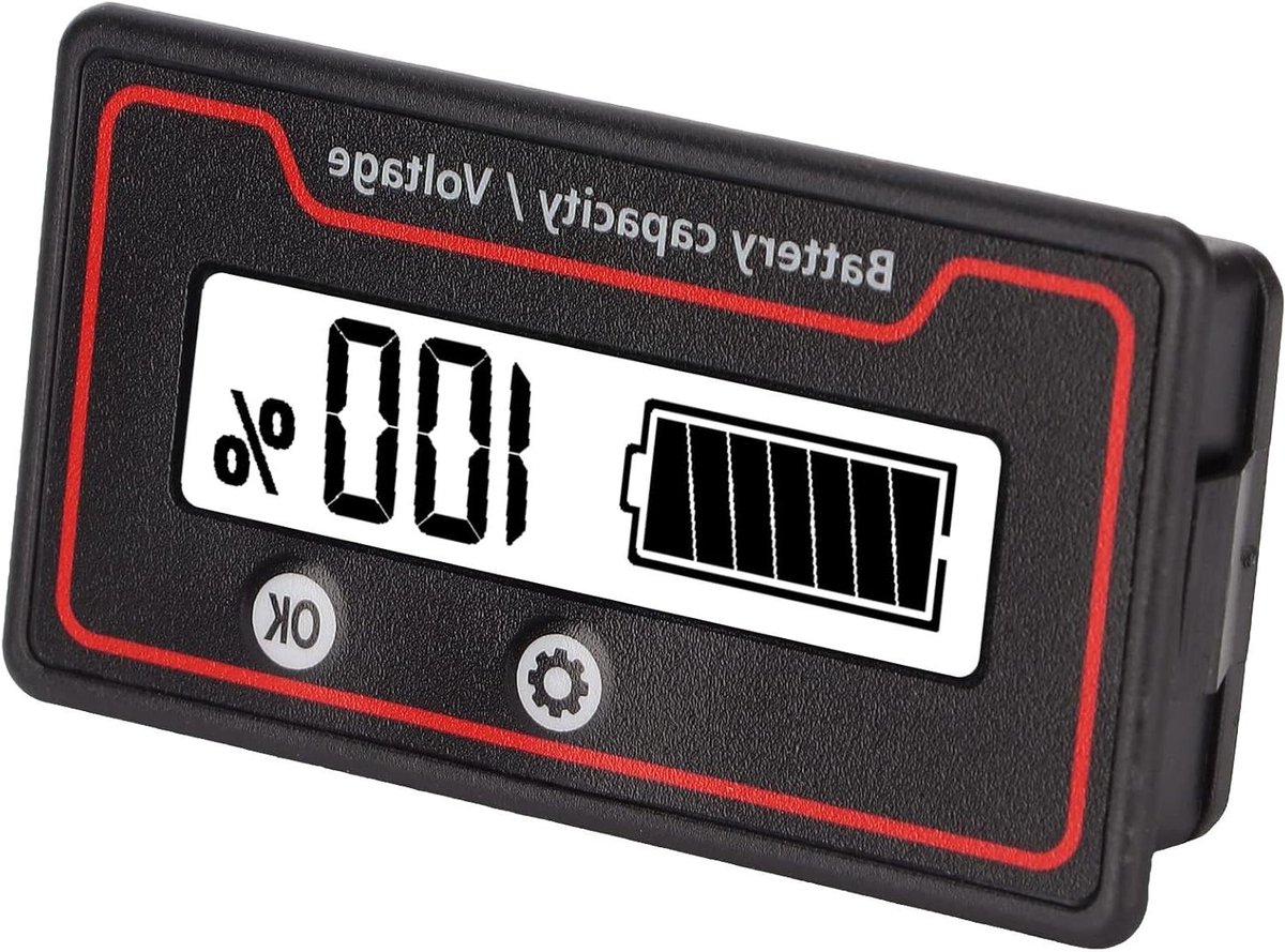 9-120V Digitale Batterijcapaciteitstester LCD-scherm Batterijcapaciteit Spanningsmonitor Meterindicator voor Elektrisch Voertuig Noodgeval Buitenshuis Medisch Meten (wit)