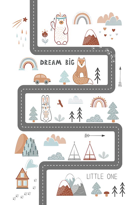 Vloerkleed Kinderkamer - Speelkleed Baby - Speelmat - Speeltapijt - Tapijt voor Kinderkamer - 150*80 cm