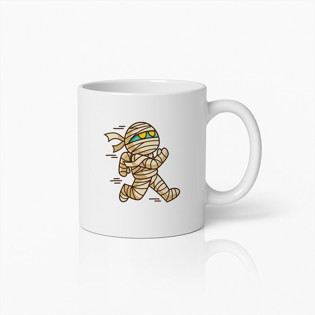 Grappige Rennende Mummie Mok – Unieke Halloween Koffiebeker voor Spookliefhebbers