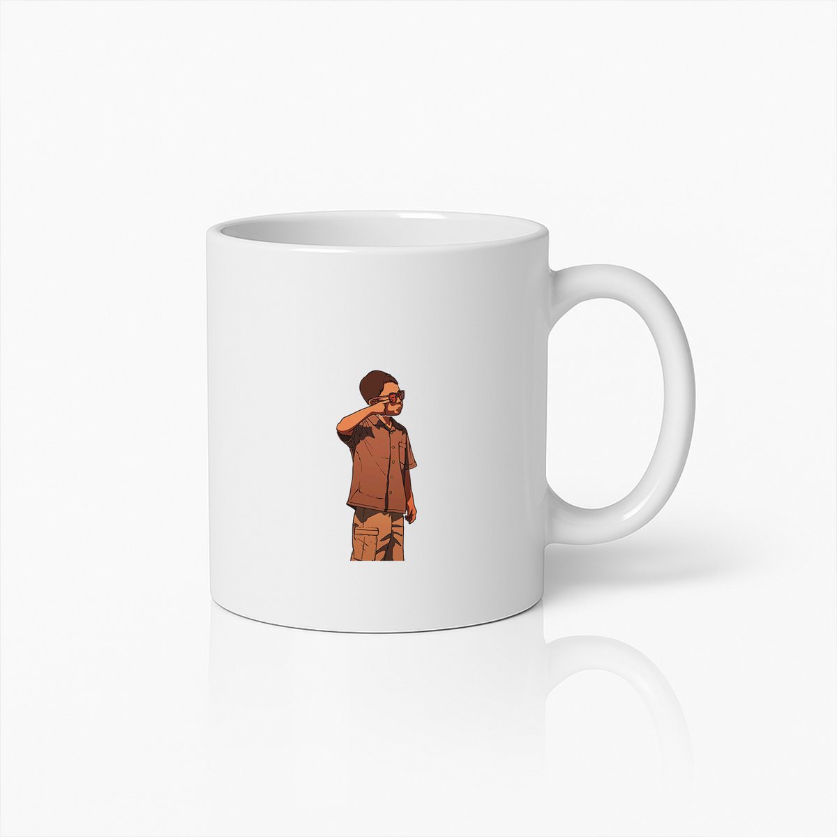 Coole Salut Pose Mok – Minimalistische Moderne Kunst Koffiebeker voor Trendy Stijl