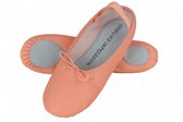 Leren balletschoen – Maat 31 – Roze buffelleer – Witte suède binnenzool – Gespleten suède zool - dansschoenen - meisjes dansschoen - ballerina