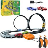 CosmoToys Circuit de course électrique – Comprenant 2 Voitures de course – pour Enfants – Jouets de piste de voiture