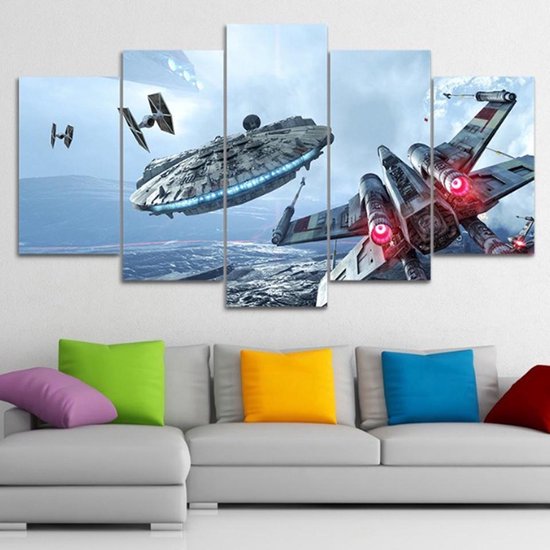Overwegen karbonade Rodeo Majestic Star Wars Canvas 5 Delige Muurdecoratie | Feat. Millennium Falcon  | bol.com