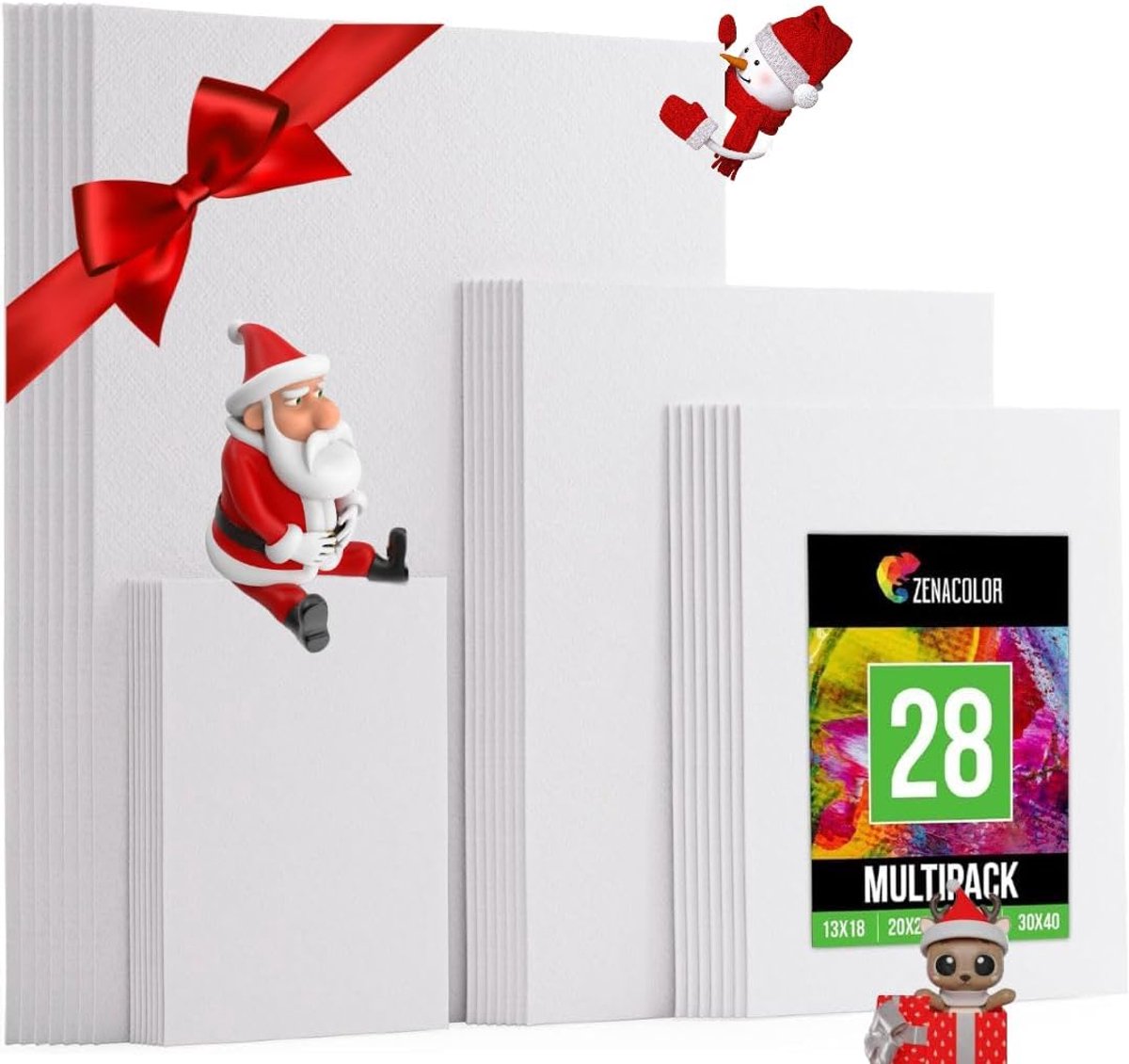Set van 28 Canvas doeken - Multi-size doeken voor schilderen - 100% zuurvrij katoen - Perfect voor alle technieken