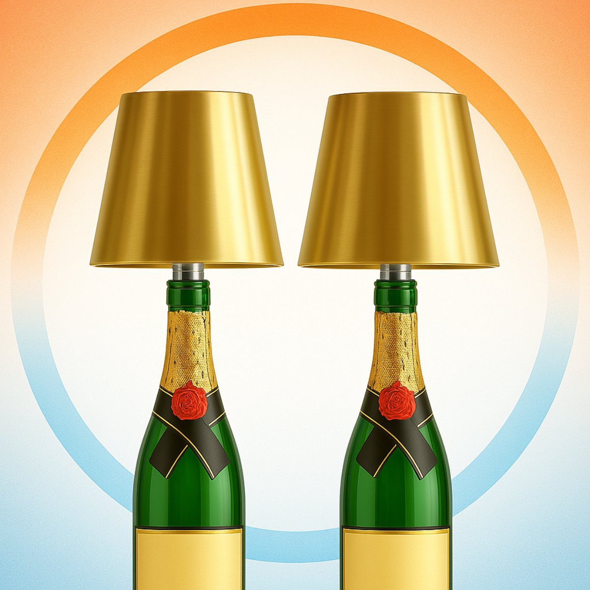 2 Stuks - Oplaadbare Flessenlamp - Tafellamp - Dimbaar - Aluminium - Waterdicht - Goud