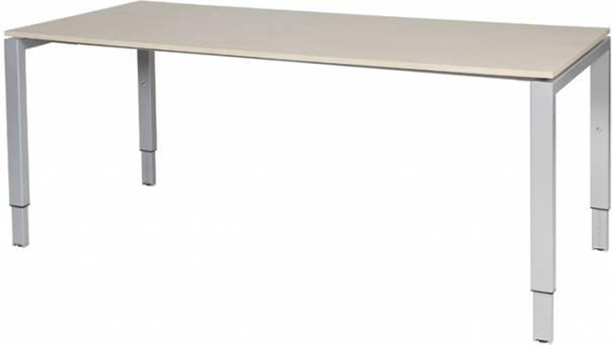 Verstelbaar Bureau - Domino 180x80 Eiken - alu frame