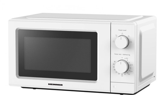 Heinner Vrijstaand Magnetron 19 L – 700 W – Inverter Solo – 5 Vermogensstanden – Mechanische Bediening – Timer – Ontdooifunctie – Wit