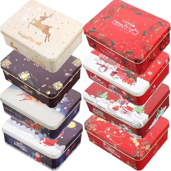 Fiwooze Set kerstdozen, koekjesdoos Kerstmis, kerstkoekjesdozen
