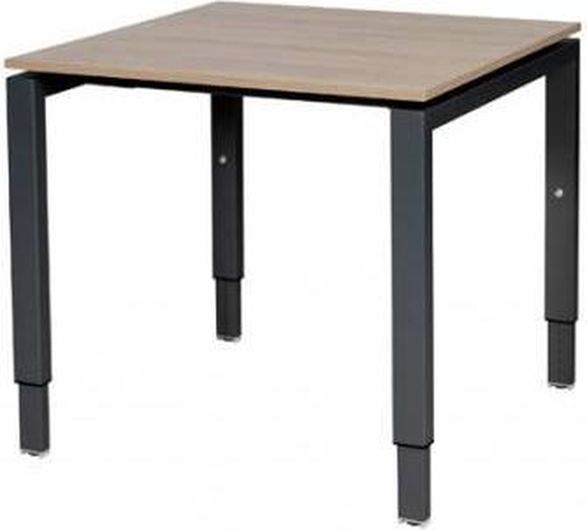 Verstelbaar Bureau - Domino 80x80 Havana Kersen - zwart frame