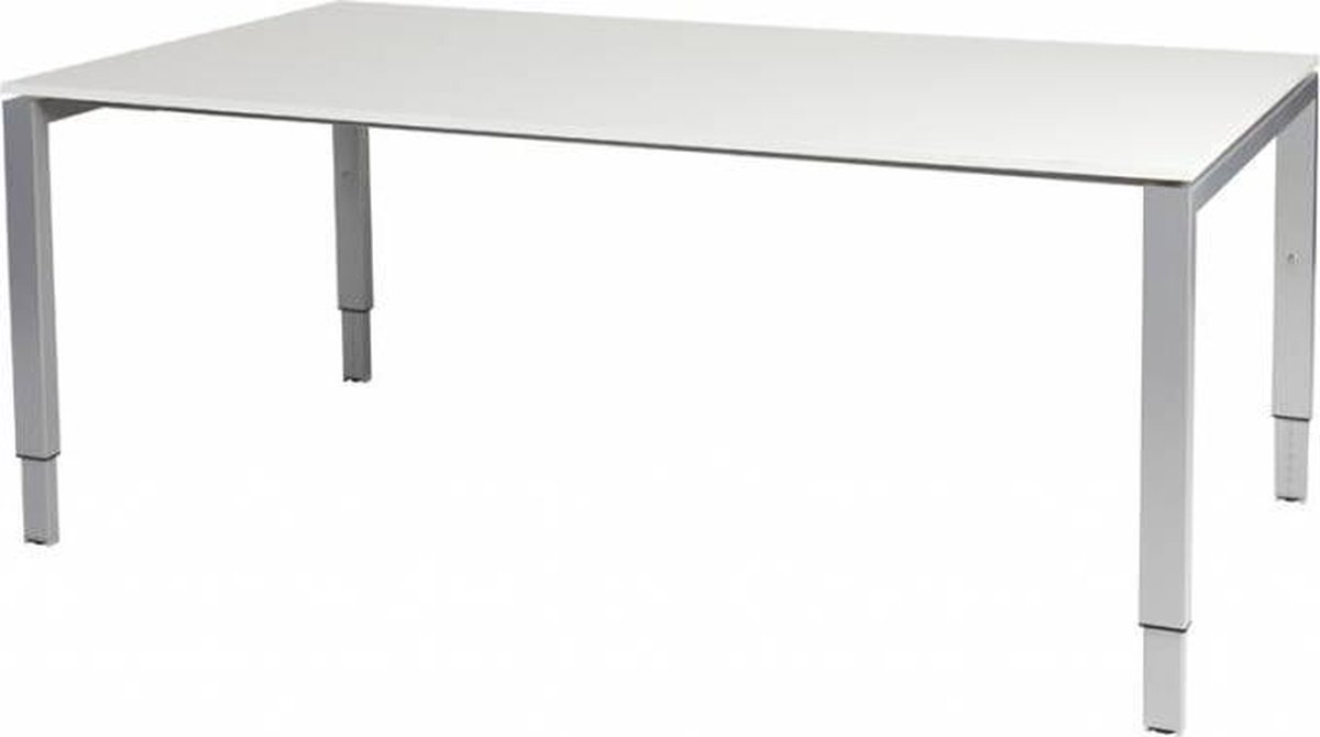 Vergadertafel Domino - 180x100 wit - alu frame