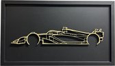 Formule 1 wanddecoratie - Auto muurdecoratie - 44x25 cm - Omlijsting - Zwart - Wanddecoratie woonkamer - Mancave - Red Bull - Racing - Mancave decoratie - Wand decoratie - Wanddecoratie - Hout - Muurdecoratie - Max Verstappen - Formula 1 - F1