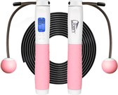 Corde à sauter Uten Professional Sport avec compteur - Ajustable - Adultes et enfants - Corde à sauter - Corde à Jump - Corde à sauter sans fil - pour intérieur et extérieur - Corde de vitesse - Wit Rose (5 Couleurs)