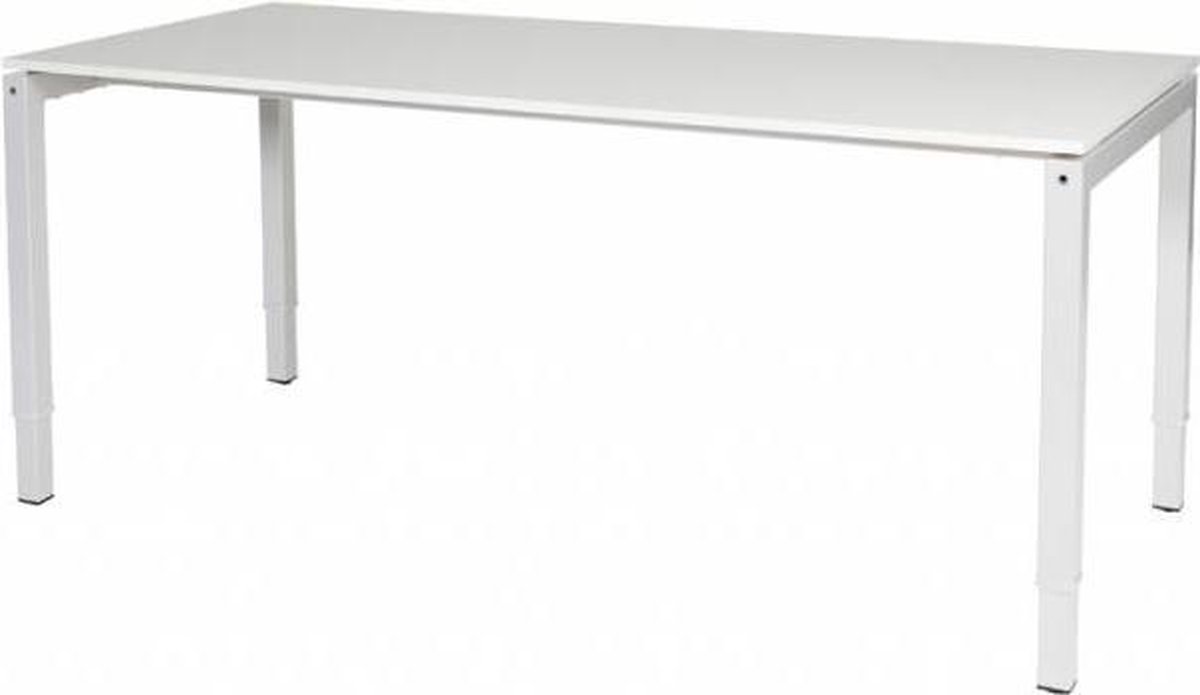 Verstelbaar bureau - Slinger 200x80 grijs - wit frame