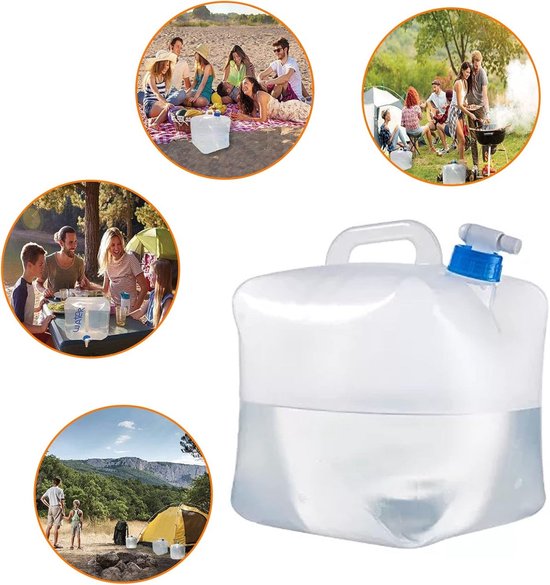10L Premium draagbare opvouwbare sportwatercontainer met kraan, BPA-vrije wateropslagkan, opvouwbare waterfles voor kamperen in de buitenlucht, reizen, wandelen en noodoverlevingskit — afbeelding 2
