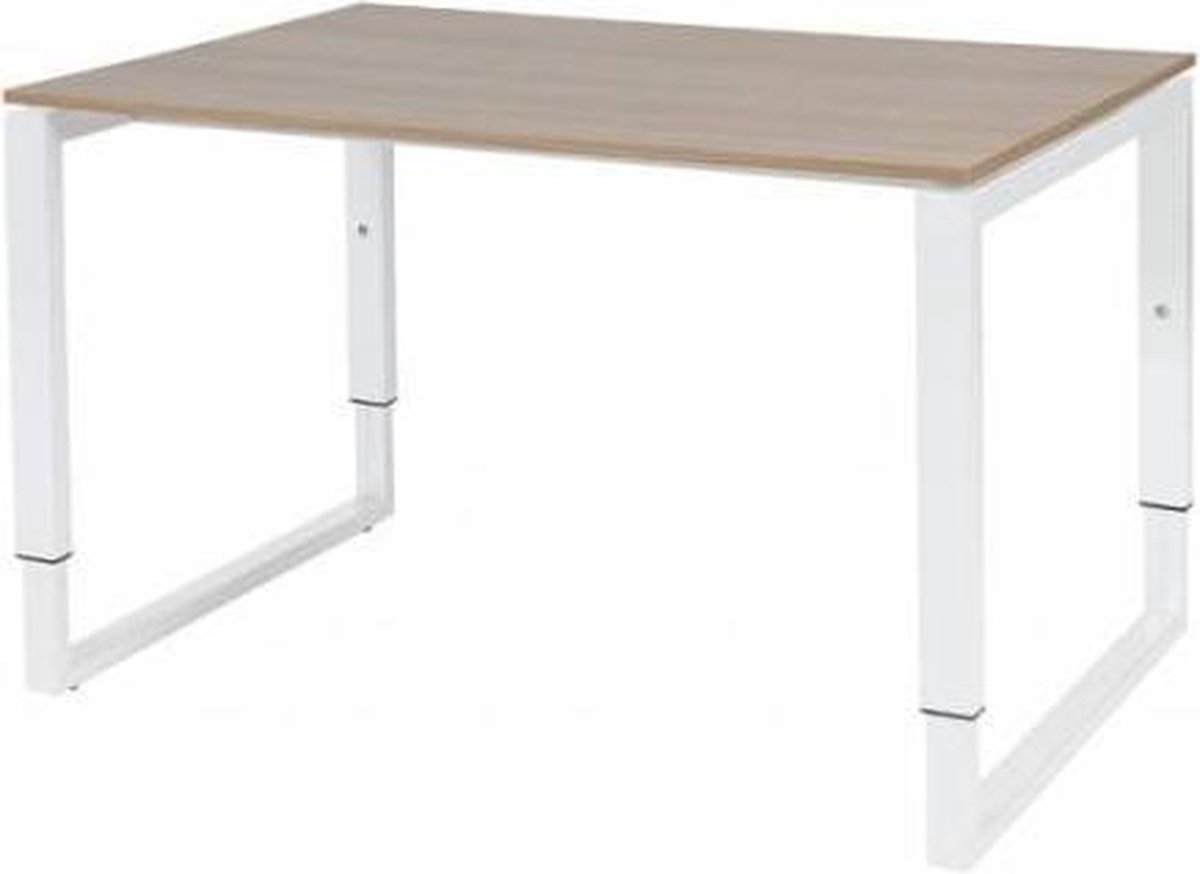 Verstelbaar Bureau - Plus 120x80 Havana Kersen - wit frame