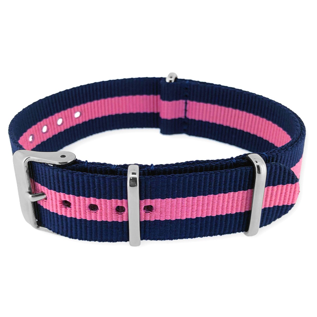 NATO Horlogeband G10 Military Nylon Strap - Original NATOS.com® - Regimental Blauw Roze 16mm