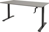 Zit Sta bureau - Slinger 160x80 grijs - zwart frame