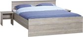 BEUK Bedframe 180X210 cm - Incl. Middenbalk - Donker Grijs Hout - Bavel