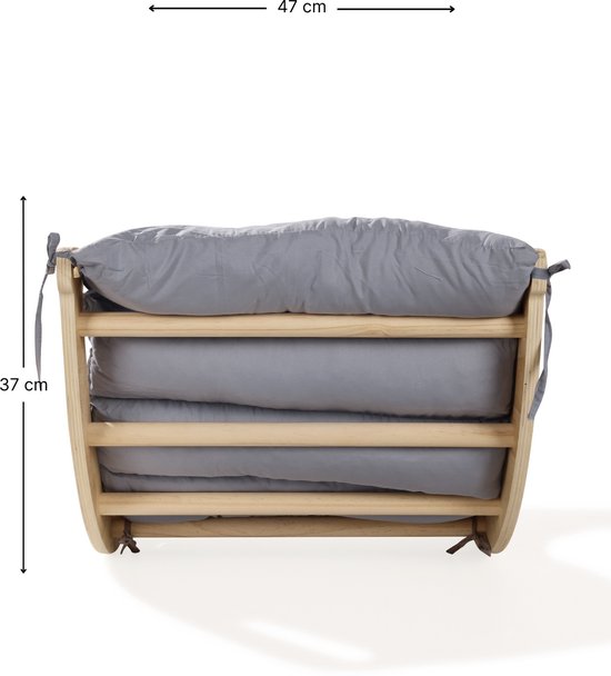 Buxibo Mini Klimboog - Houten Klimboog met Kussen - Montessori Speelgym - 78x47x37 cm - Grijs van Buxibo — afbeelding 5