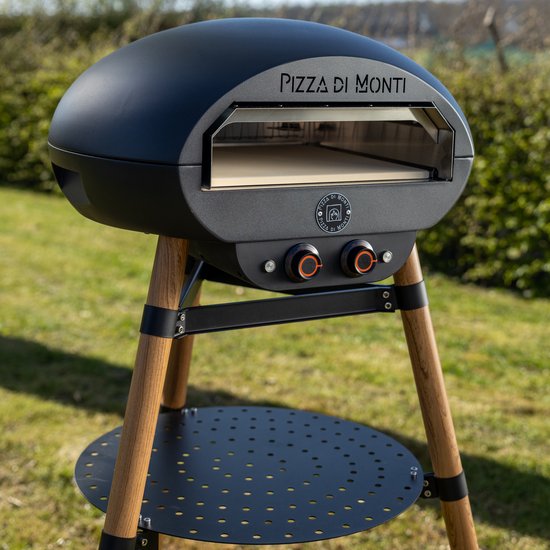 Pizza di Monti Fiorenza Elektrische Pizzaoven 400°C - Pizzasteen 13” - Pizza tot 30 cm - 1200W - 15 min - Binnen & Buiten - Incl. Schep, Thermometer & Hoes - Houtlook van Merkloos — afbeelding 5