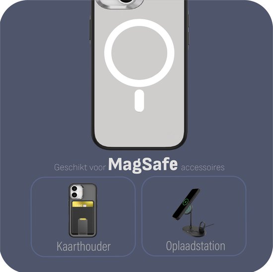 Étui Cazy pour iPhone 15 - Qualité militaire - compatible Magsafe - Zwart
