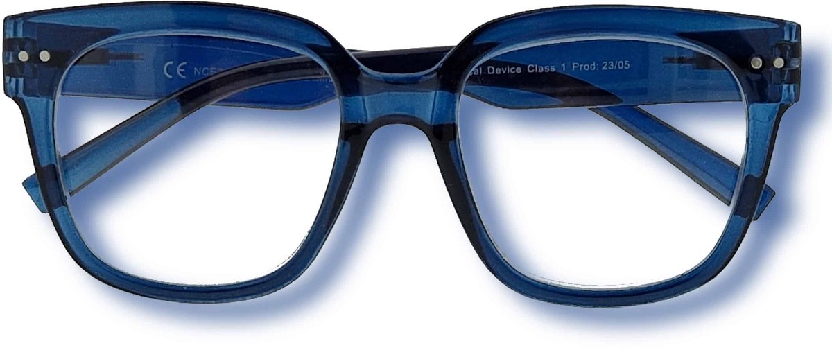 Noci Eyewear NCE341 Leesbril Asti +1.00 - Donkerblauw - groot montuur