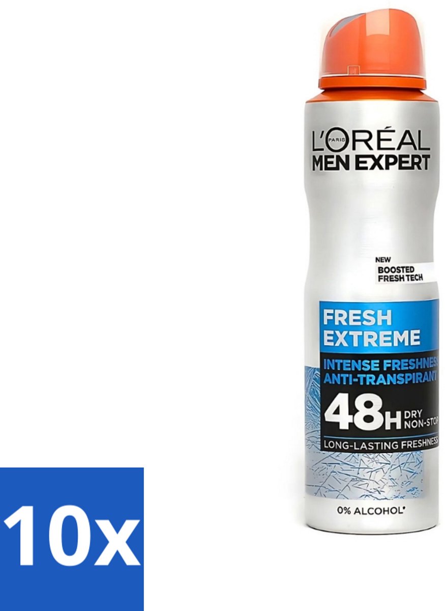 L'Oréal Men Expert Deodorant Spray Fresh Extreme 150 ml - Bulkverpakking - 10 stuks