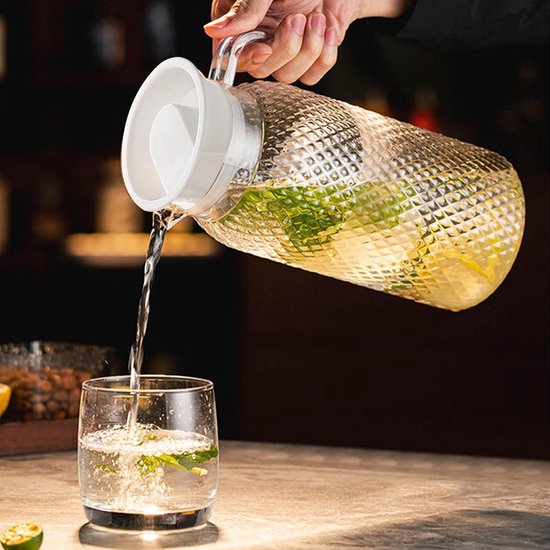 Tea Create Waterkan 1250 ml | Glazen kan met roestvrijstalen deksel