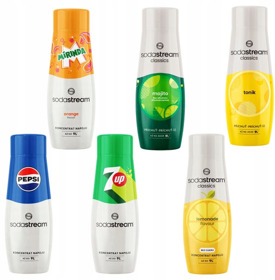 Soda Stream - Limonadesiropen - Pepsi, Mirinda, 7UP, Limoen, Mojito, Tonic
