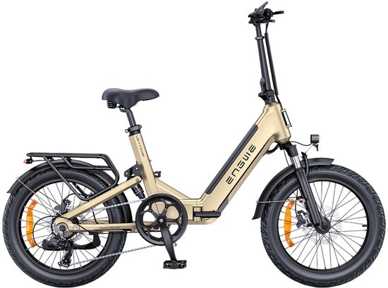 ENGWE L20 3.0 Boost Elektrische fiets - Actieradius 135km - Verwijderbare batterij 48V13.5Ah - Motor 250W - Shimano 7 versnellingen - Hydraulische schijfremmen - 20 Inch Commuter E-Bike - Fatbike - Goud