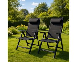 FlinQ Vylora Verstelbare Aluminium Tuinstoelen 2x - Weerbestendig en Inklapbare Tuinmeubelen - Set van 2 Relaxstoelen - Ideale Campingstoel of Terrasstoel - Voor Tuin of Balkon FlinQ Vylora Verstelbare Aluminium Tuinstoelen 2x - Weerbestendig en Inklapbare Tuinmeubelen - Set van 2 Relaxstoelen - Ideale Campingstoel of Terrasstoel - Voor Tuin of Balkon
