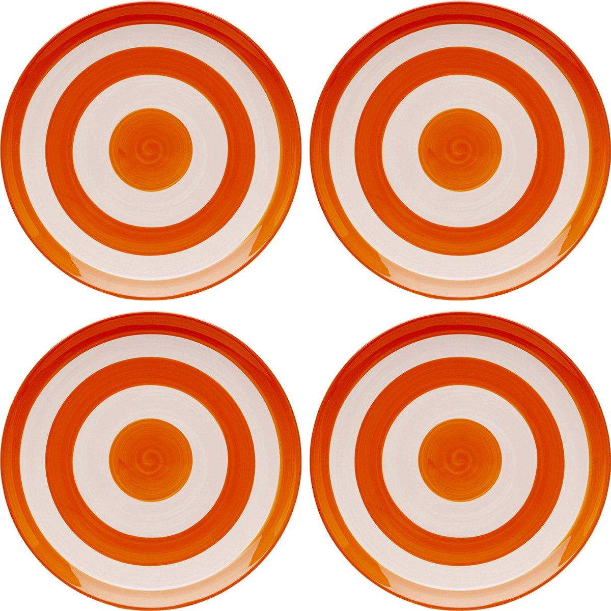 Capri Serveerbord Wit-Oranje Ø27 cm Keramiek